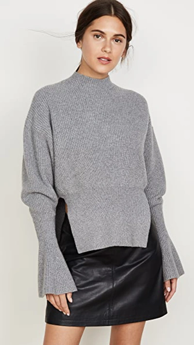 Alexander Wang Split Hem Wool u0026 Cashmere Blend Sweater In Heather Grey |  ModeSens
