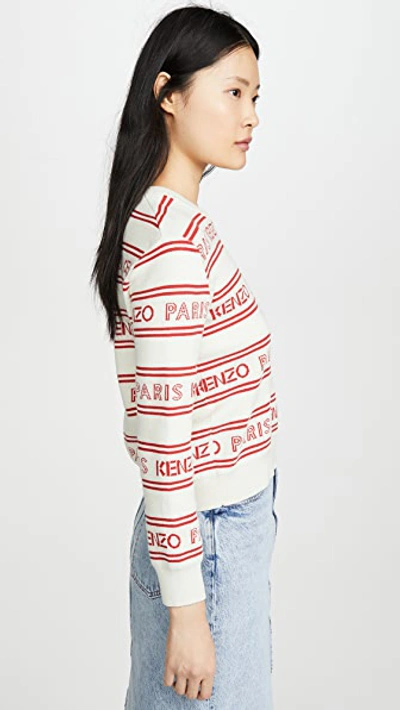 Shop Kenzo All Over  Jacquard Sweater In Off White