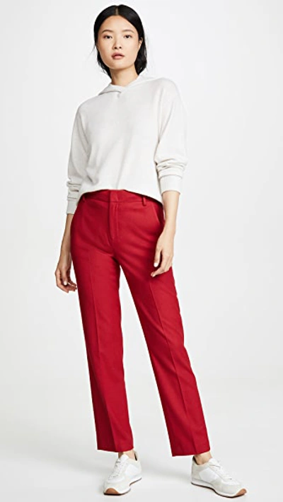 Shop Vince Flannel Tailored Pants In Crimson