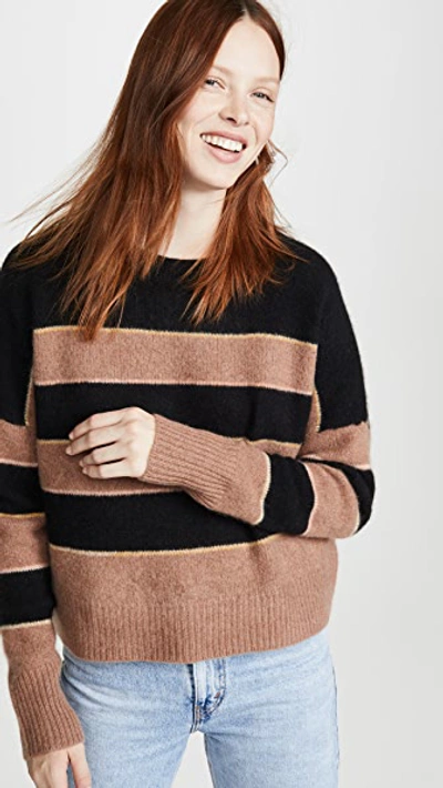 Shop 360 Sweater Abigail Cashmere Sweater In Black/toffee