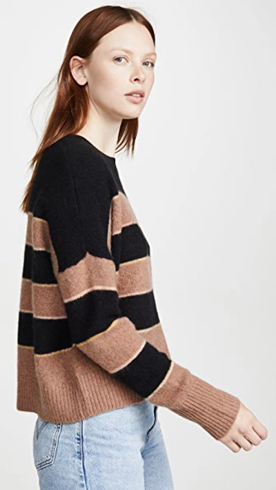 Shop 360 Sweater Abigail Cashmere Sweater In Black/toffee