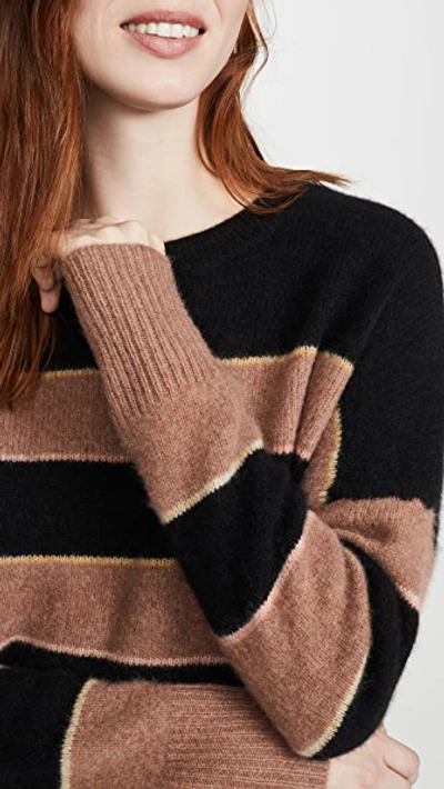 Shop 360 Sweater Abigail Cashmere Sweater In Black/toffee