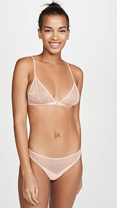 Shop Les Girls Les Boys Soft Triangle Bra In Dust Pink