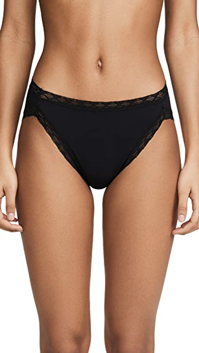 Shop Natori Bliss Cotton French Cut Bikini Briefs In Black