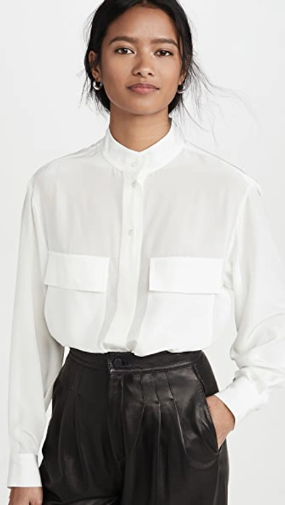 Shop Frame Silk Clean Safari Shirt In Off White