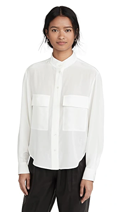 Shop Frame Silk Clean Safari Shirt In Off White