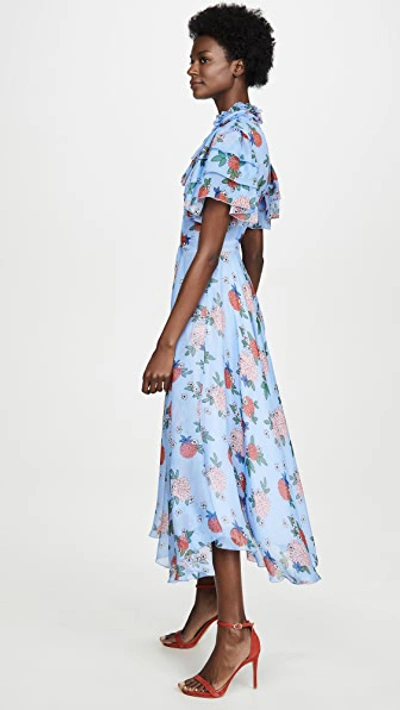 Shop Macgraw Sentimental Dress In Blue Floral