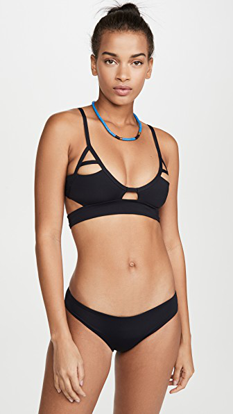 black cut out bikini top