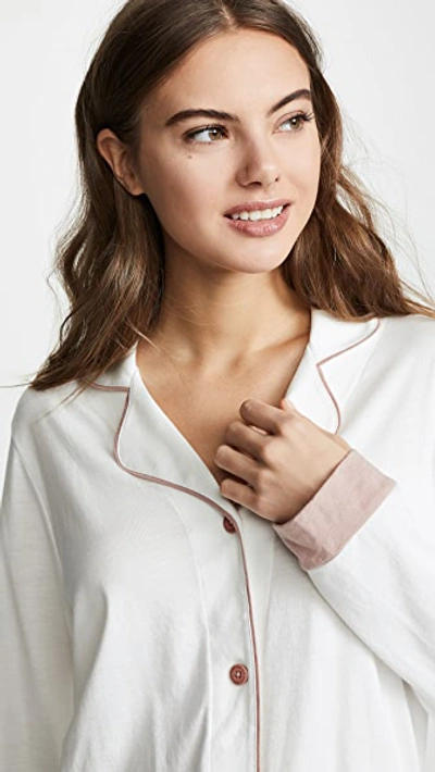 Cosabella Bella Long Sleeve Pj Set In Moon Ivory/mandorla