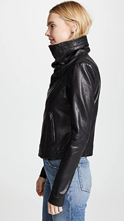 Shop Veda Max Classic Leather Jacket In Black