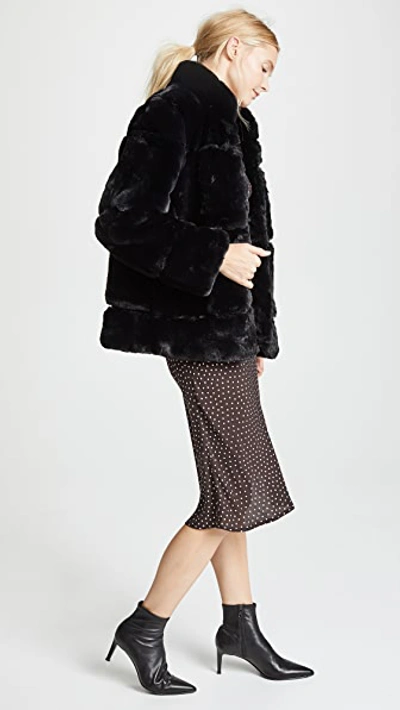 Shop Apparis Sarah Quilted Faux Fur Coat In Noir