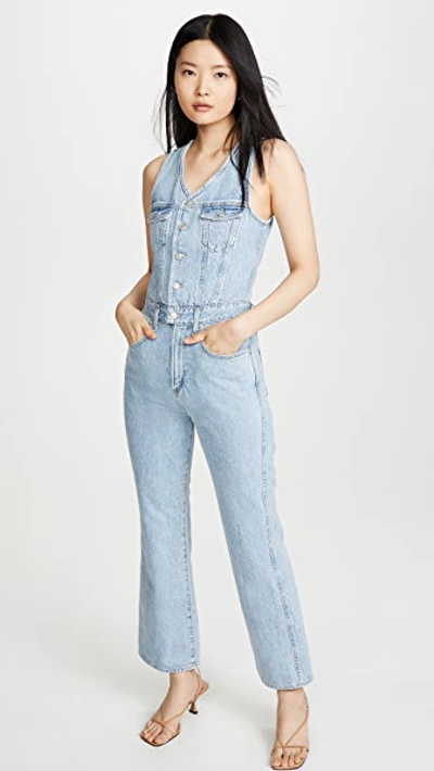 Shop Agolde '70s Fitted Jumpsuit In Westward