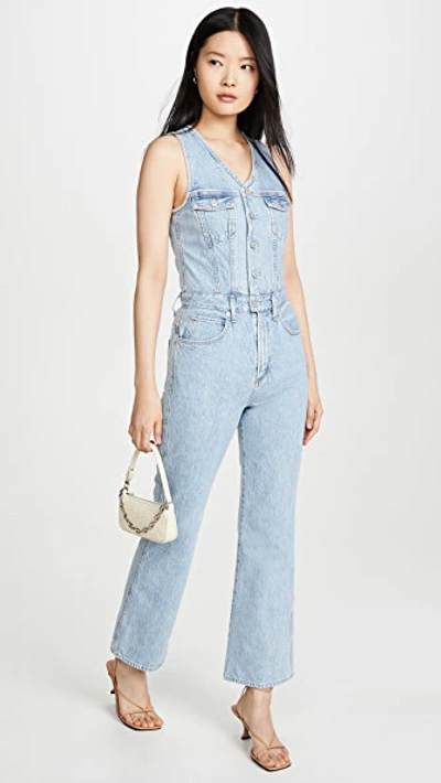 Shop Agolde '70s Fitted Jumpsuit In Westward