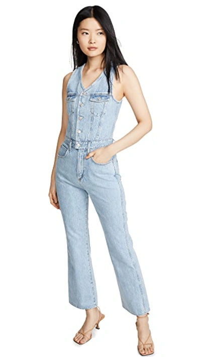 Shop Agolde '70s Fitted Jumpsuit In Westward