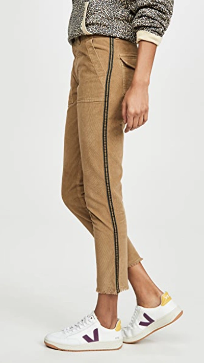 Shop Nili Lotan Jenna Pants With Tape In Mossy Gold With Tape