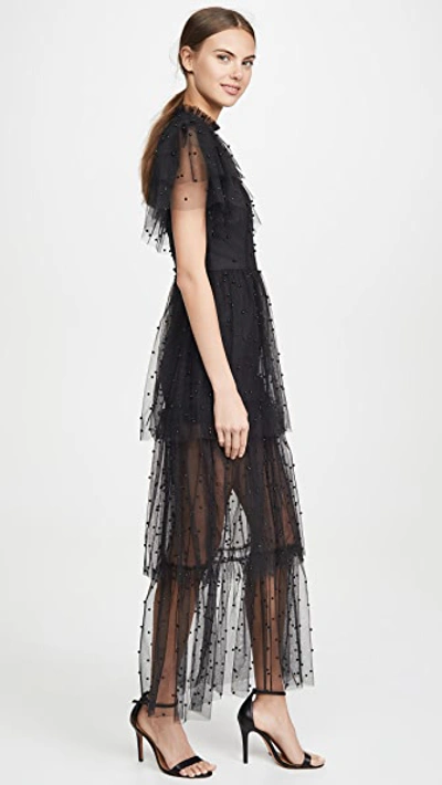 Shop Macgraw Flutter Dress In Black