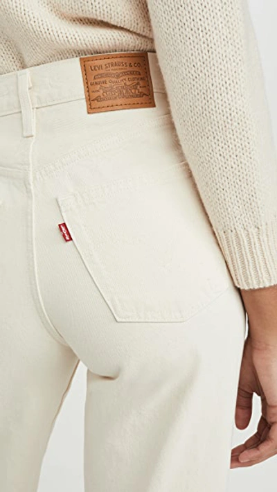 Levi's Ribcage Wide Leg Jeans In Icy Ecru | ModeSens