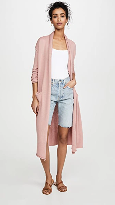 Shop Sablyn Willa Cashmere Blend Long Cardi In Cherry Blossom