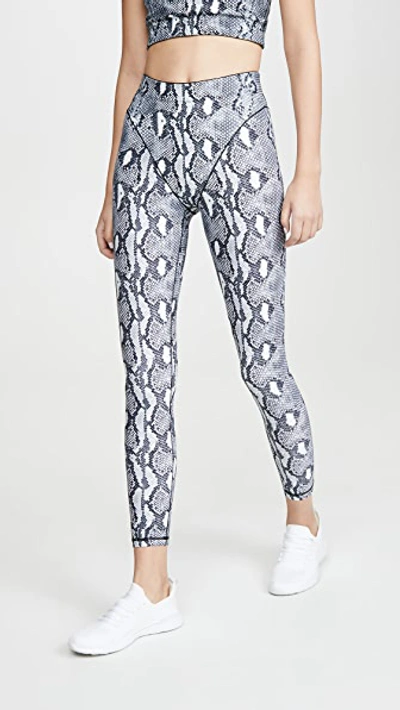 Shop Adam Selman Sport French Cut Leggings In Black/white Python