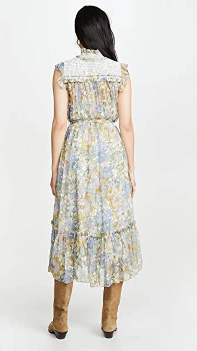 Shop Zimmermann Super Eight Sleeveless Midi In Blue Meadow