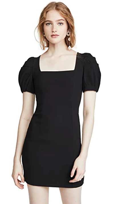 Shop Alice And Olivia Rachel Puff Sleeve Mini Dress In Black