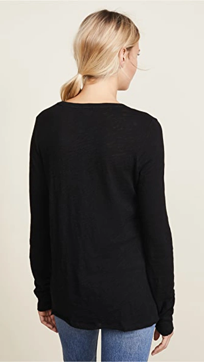 Atm Anthony Thomas Melillo Destroyed Wash Long-sleeve Slub Jersey Tee In Black