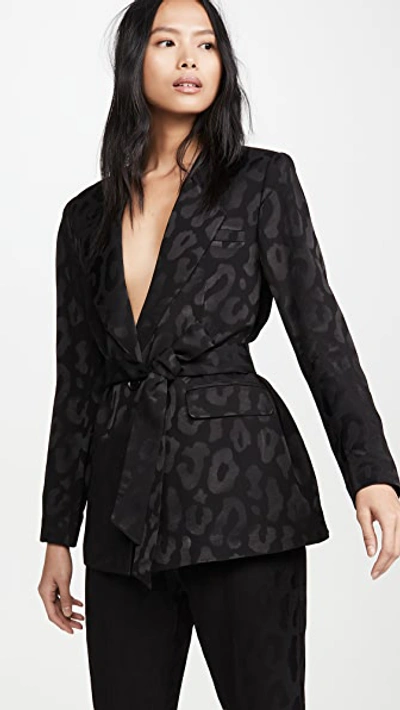 Shop Anine Bing Tate Blazer In Black Leo