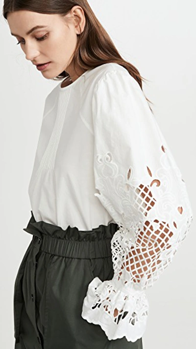 Shop See By Chloé Eyelet Sleeve Blouse In White