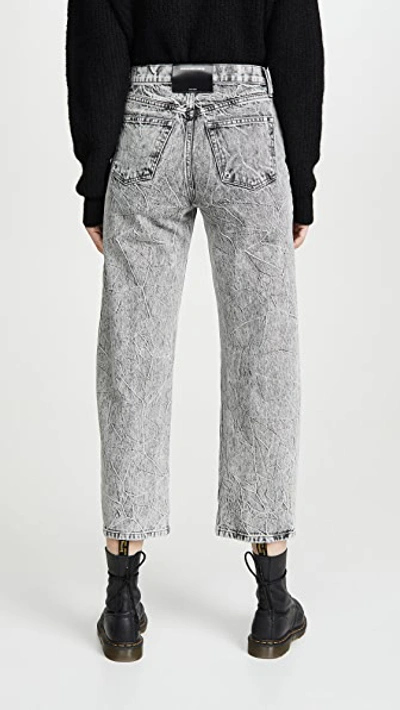 Shop Alexander Wang Curb Jeans In Light Grey Crinkle