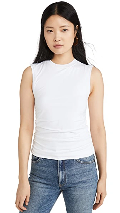 Pima Cotton Ruched Sleeveless Top