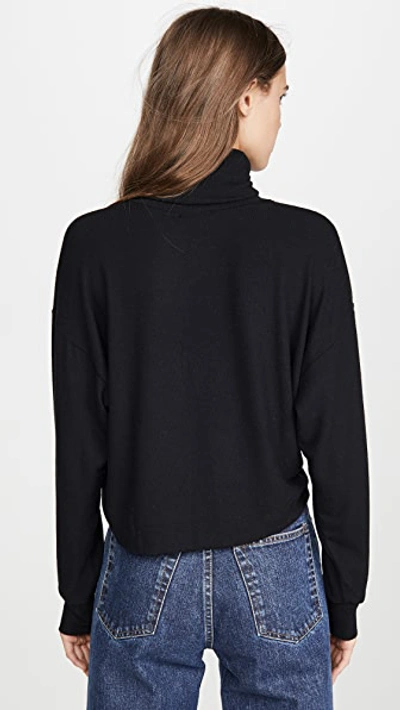 Shop Lna Brushed Aliza Turtleneck In Black