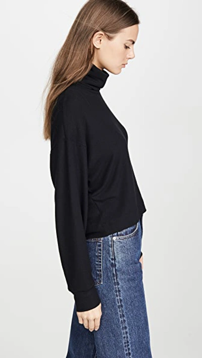 Shop Lna Brushed Aliza Turtleneck In Black