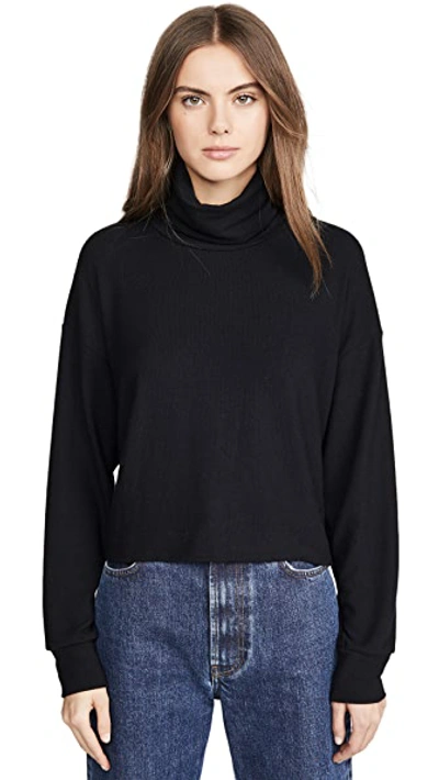 Shop Lna Brushed Aliza Turtleneck In Black