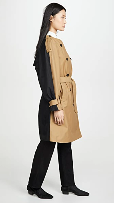 Shop Frame Colorblocked Trench Coat In Cargo Multi