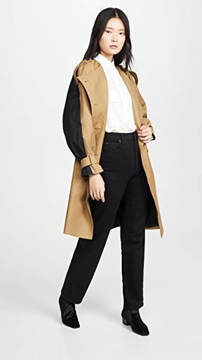 Shop Frame Colorblocked Trench Coat In Cargo Multi