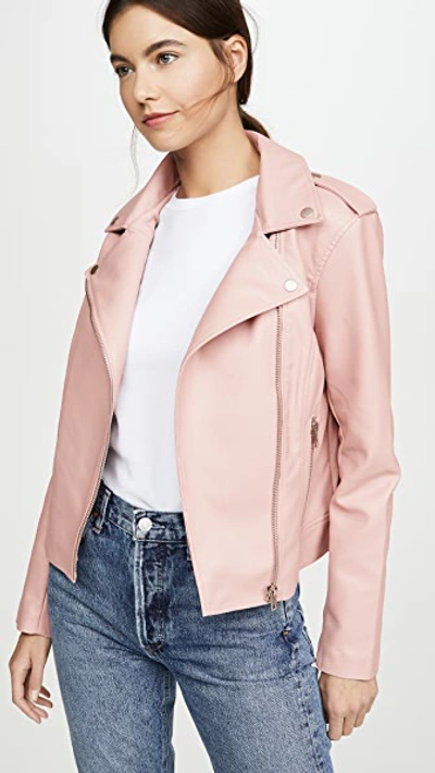 Shop Bb Dakota Just Ride Vegan Leather Jacket In Mauve Rose