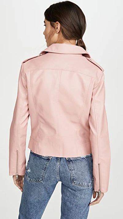 Shop Bb Dakota Just Ride Vegan Leather Jacket In Mauve Rose