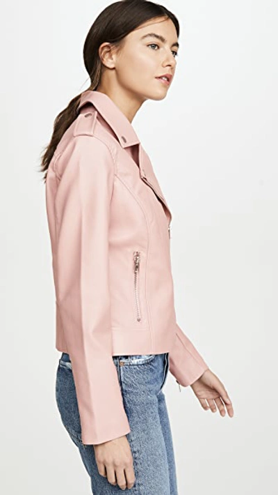 Shop Bb Dakota Just Ride Vegan Leather Jacket In Mauve Rose