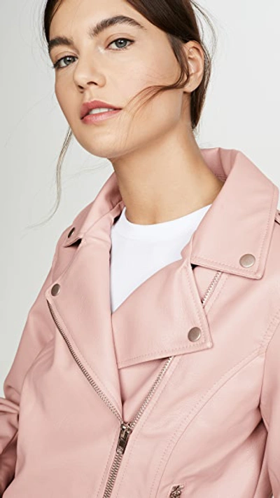 Shop Bb Dakota Just Ride Vegan Leather Jacket In Mauve Rose