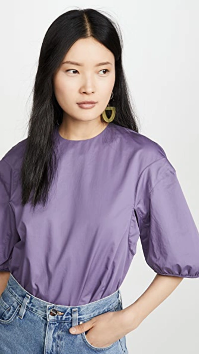 Shop Tibi Balloon Sleeve Top In Grey Purple