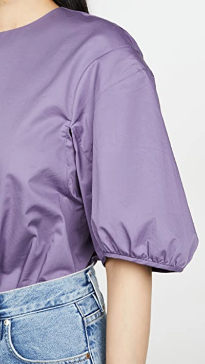 Shop Tibi Balloon Sleeve Top In Grey Purple
