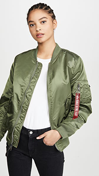 Alpha Industries Ma 1 Reversible Bomber Jacket In Green Modesens