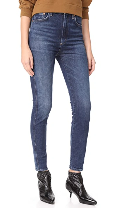 Shop Agolde Roxanne Super High Rise Skinny Jeans In Freeway