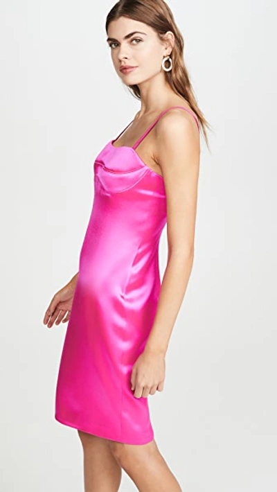 Shop Brandon Maxwell Gaga Dress Cocktail Length In Electric Pink