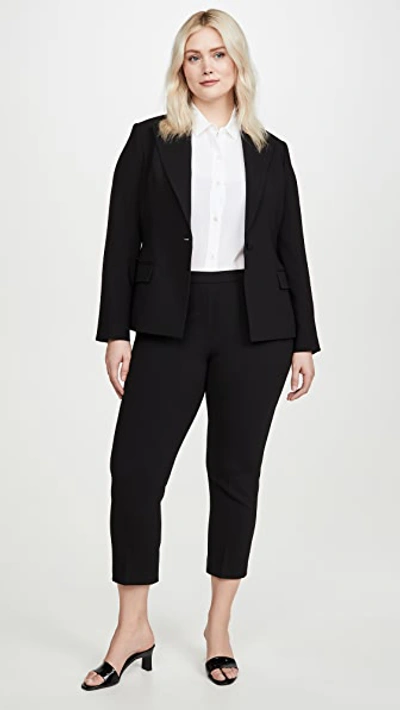 Theory Treeca 2 Cropped Stretch-wool Slim-leg Pants In Black