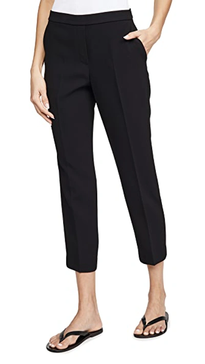 Theory Treeca 2 Cropped Stretch-wool Slim-leg Pants In Black