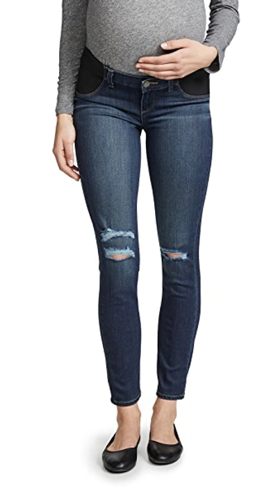 Shop Paige Maternity Verdugo Ankle Skinny Jeans In Nia Destructed