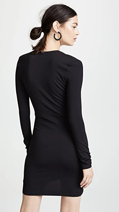 Shop Susana Monaco Plunge Neck Mini Dress In Black