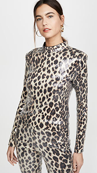 animal print sequin top