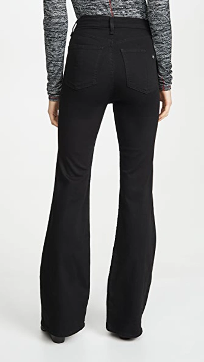 Shop Rag & Bone Jane Super High-rise Flare Jeans In No Fade Black